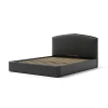Letti E Comodini- Letto matrimoniale contenitore "moon" in ecopelle nero 160x190 cm