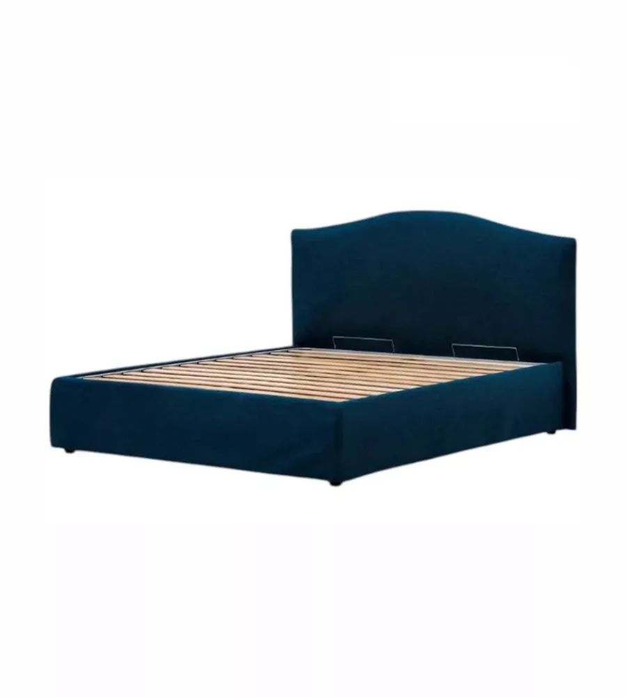 Letti E Comodini- Letto matrimoniale contenitore "hill" blu 160x190 cm