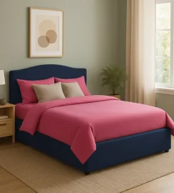 Letti E Comodini- Letto matrimoniale contenitore "hill" blu 160x190 cm
