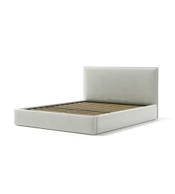 Letti E Comodini- Letto matrimoniale contenitore "zoom" in tessuto bianco 160x190 cm