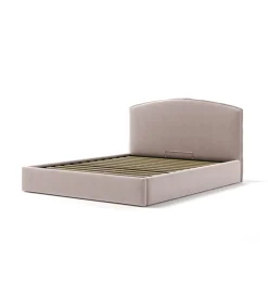 Letti E Comodini|Letto matrimoniale contenitore "moon" in tessuto rosa 160x190 cm
