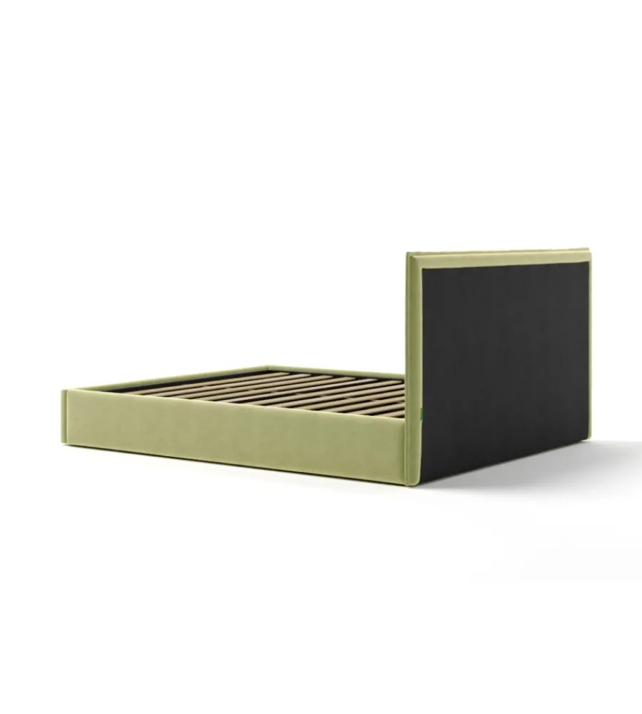 Letti E Comodini|Letto matrimoniale contenitore "zoom" in tessuto verde 160x190 cm
