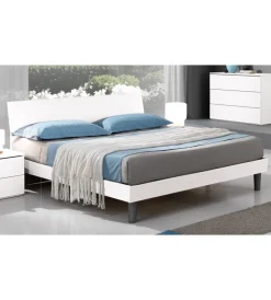 Letti E Comodini|Letto matrimoniale "giotto" bianco graffiato 170x193x87 cm