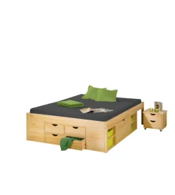 Discount Letto matrimoniale in legno con contenitori e comodini estraibili 166x209x47,5 cm Letti E Comodini