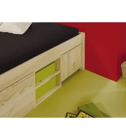Discount Letto matrimoniale in legno con contenitori e comodini estraibili 166x209x47,5 cm Letti E Comodini