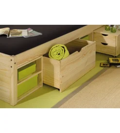 Discount Letto matrimoniale in legno con contenitori e comodini estraibili 166x209x47,5 cm Letti E Comodini
