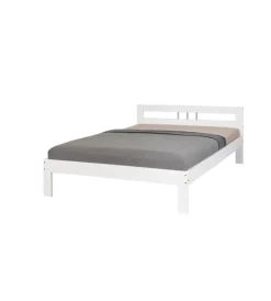 Letti E Comodini- Letto matrimoniale in pino bianco 140x200 cm