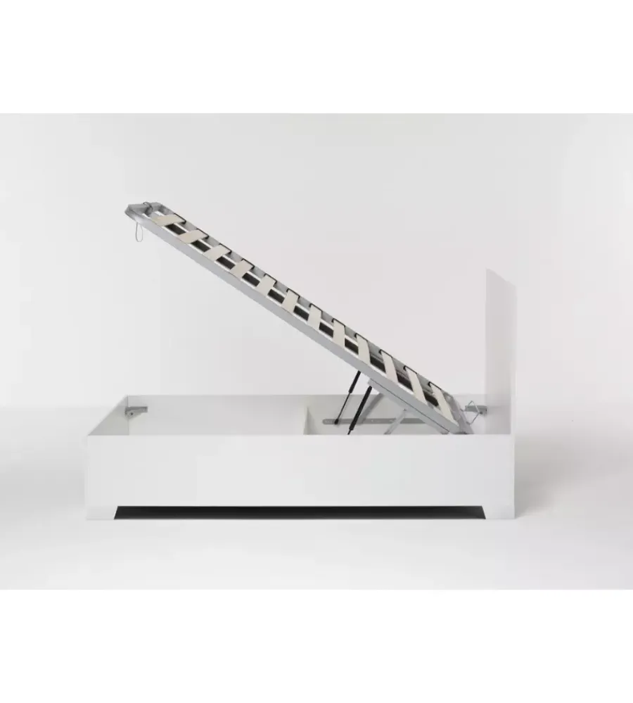 New Letto piazza e mezza contenitore con piedini "hi box" bianco 120x190 cm Letti E Comodini