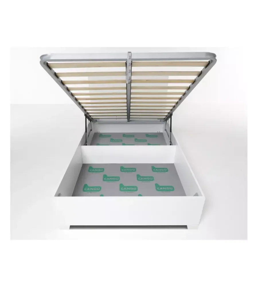 New Letto piazza e mezza contenitore con piedini "hi box" bianco 120x190 cm Letti E Comodini