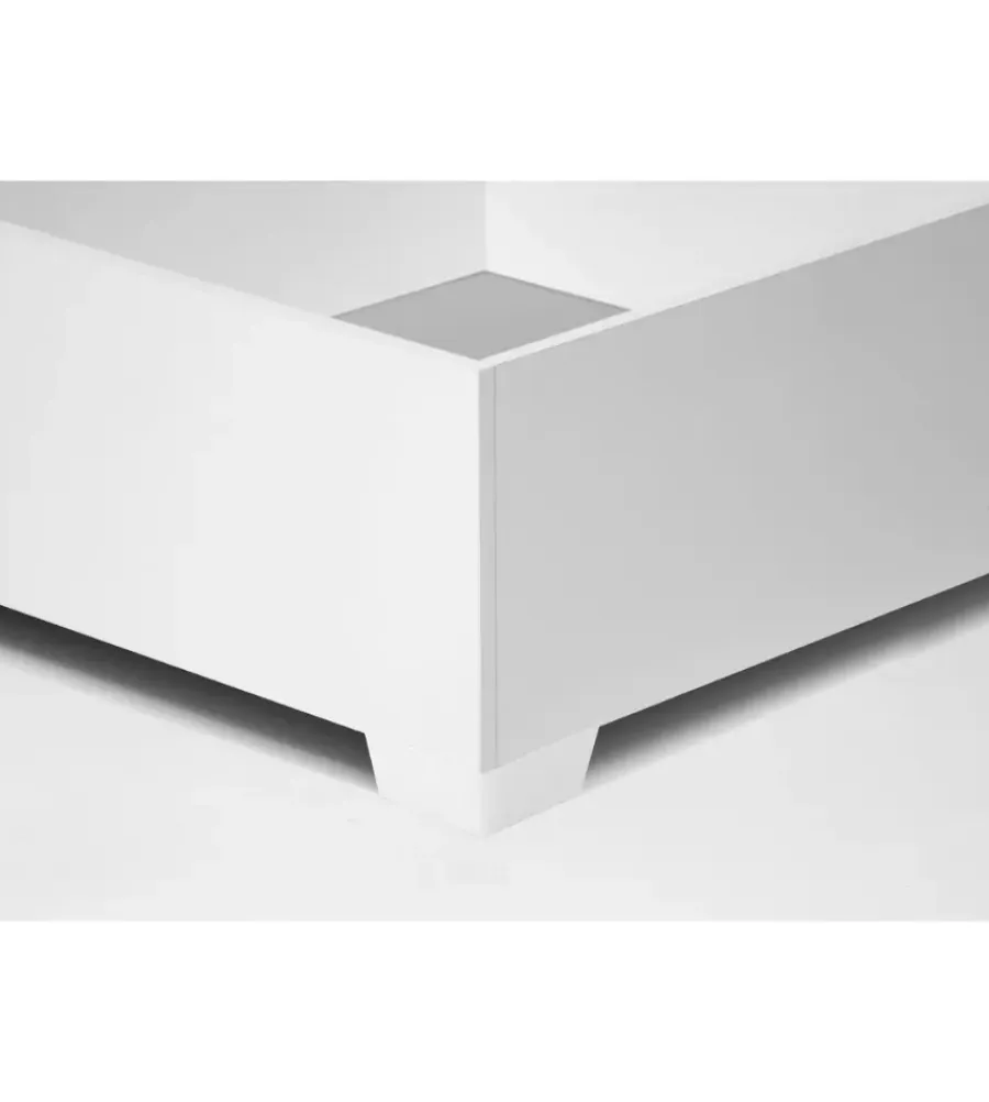 New Letto piazza e mezza contenitore con piedini "hi box" bianco 120x190 cm Letti E Comodini