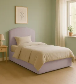 Sale Letto piazza e mezza contenitore "moon" in tessuto rosa 120x190 cm Letti E Comodini