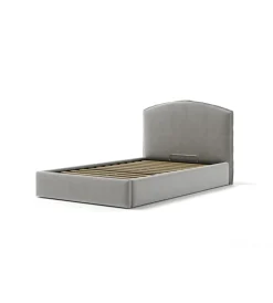 Sale Letto piazza e mezza contenitore "moon" in tessuto perla 120x190 cm Letti E Comodini
