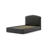 Clearance Letto piazza e mezza contenitore "moon" in ecopelle nero 120x190 cm Letti E Comodini