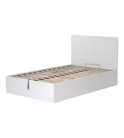 Letti E Comodini- Letto piazza e mezza contenitore "hi box" bianco 120x190 cm