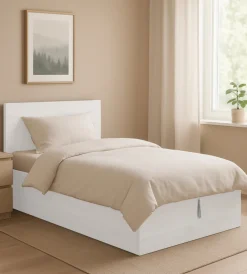 Letti E Comodini- Letto piazza e mezza contenitore "hi box" bianco 120x190 cm
