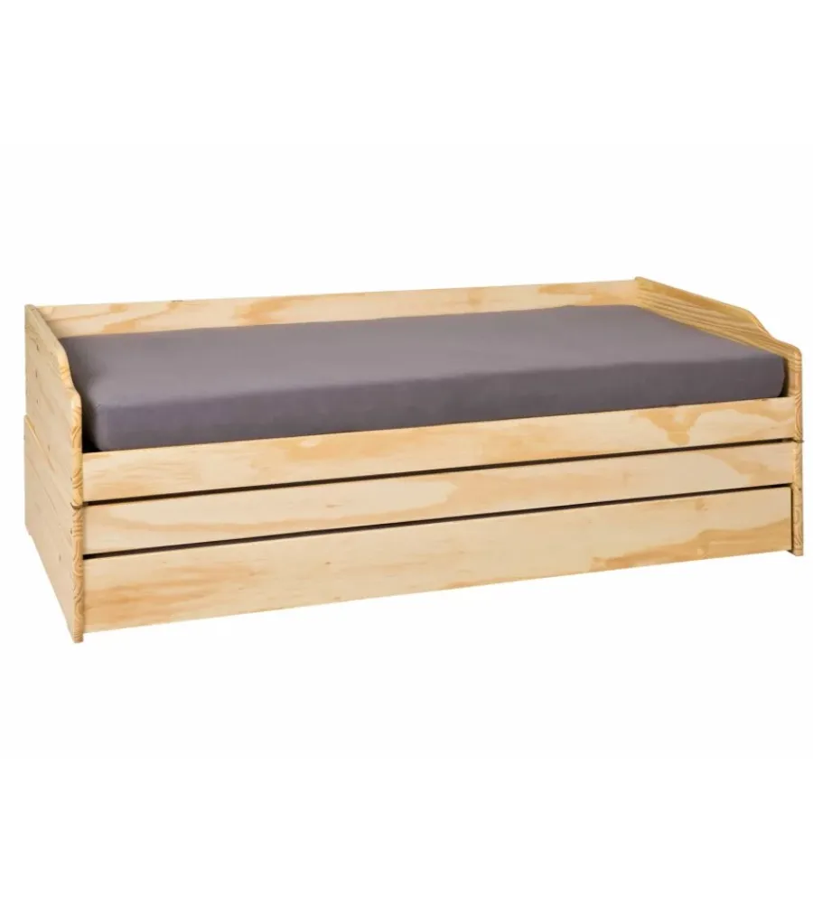 Online Letto singolo 3 in 1 in pino massello 90x200 cm Letti E Comodini