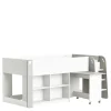 Letti E Comodini|Letto singolo con scrivania estraibile bianco 210,3x124,2x97,8 cm