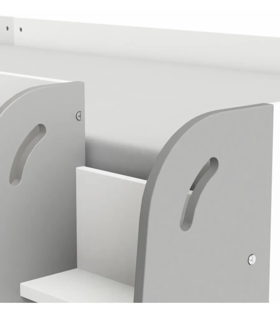 Letti E Comodini|Letto singolo con scrivania estraibile bianco 210,3x124,2x97,8 cm