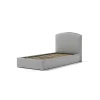 Outlet Letto singolo contenitore "moon" in ecopelle grigio 90x190 cm Letti E Comodini