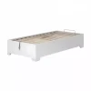 Letti E Comodini|Letto singolo contenitore con piedini "bed box" bianco 90x190 cm