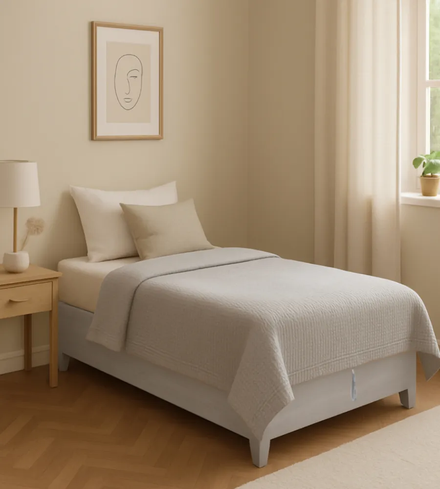 Letti E Comodini|Letto singolo contenitore con piedini "bed box" olmo naturale 90x190 cm