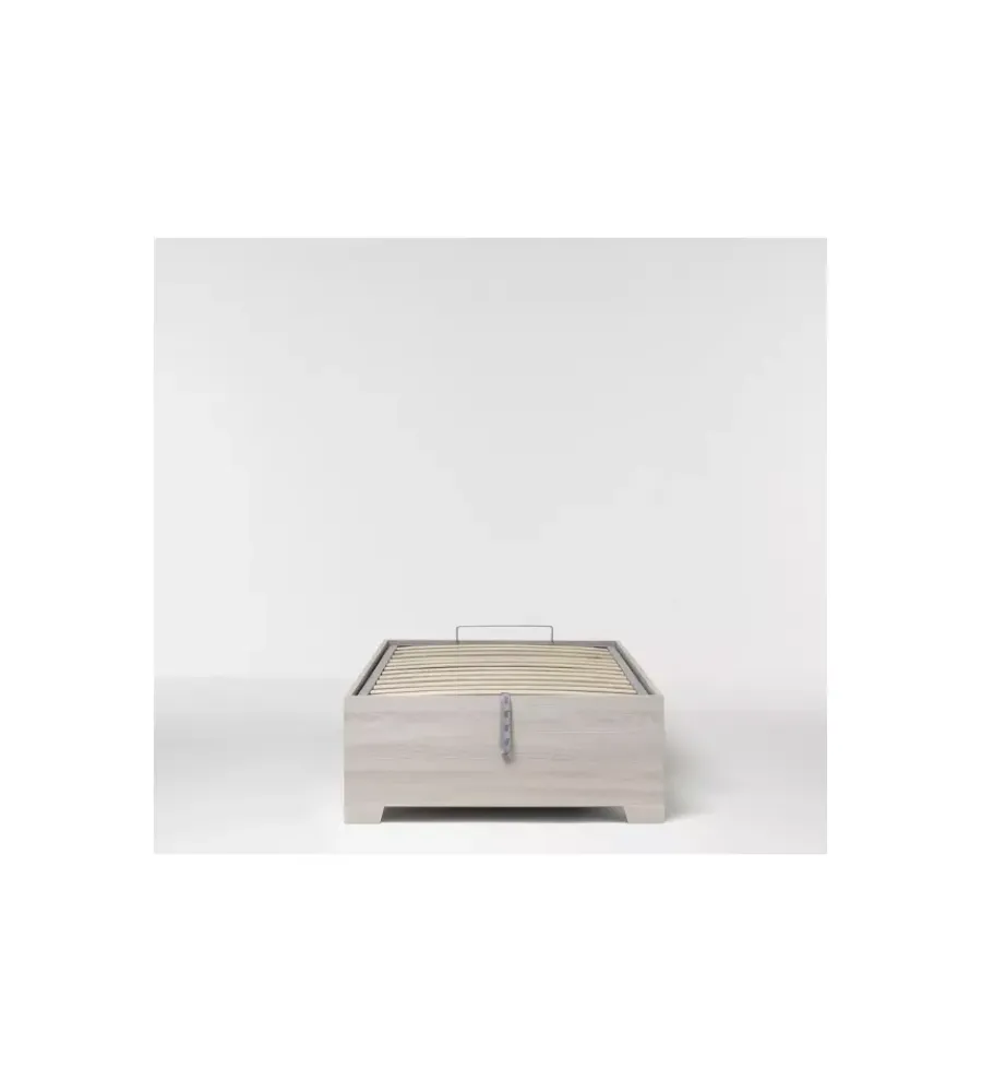 Letti E Comodini|Letto singolo contenitore con piedini "bed box" olmo naturale 90x190 cm