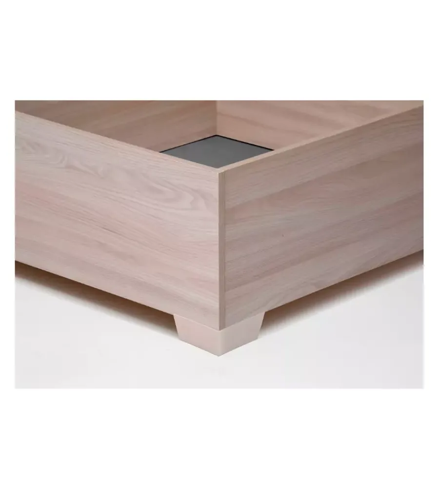 Letti E Comodini|Letto singolo contenitore con piedini "bed box" olmo naturale 90x190 cm