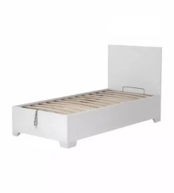 Letti E Comodini|Letto singolo contenitore con piedini "hi box" bianco 90x190 cm