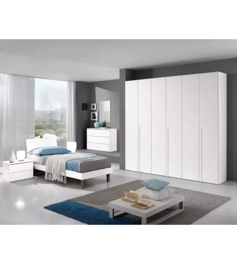 Letti E Comodini|Letto singolo "giotto" bianco 89,5x205x88 cm