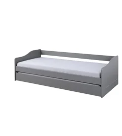 New Letto singolo grigio e letto estraibile con funzione divano 97x208x62 cm Letti E Comodini