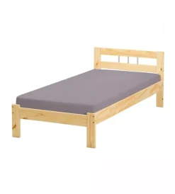 Letti E Comodini|Letto singolo in legno di pino massello 96x205x72 cm