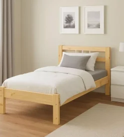 Letti E Comodini|Letto singolo in legno di pino massello 96x205x72 cm