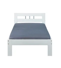 Clearance Letto singolo in pino massello bianco 96x206x72 cm Letti E Comodini