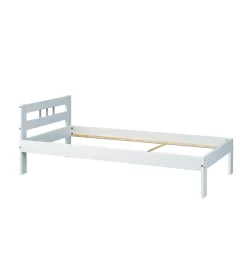 Clearance Letto singolo in pino massello bianco 96x206x72 cm Letti E Comodini