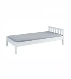 Letti E Comodini|Letto singolo in pino massello bianco 90x190 cm