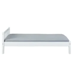 Letti E Comodini|Letto singolo in pino massello bianco 90x190 cm