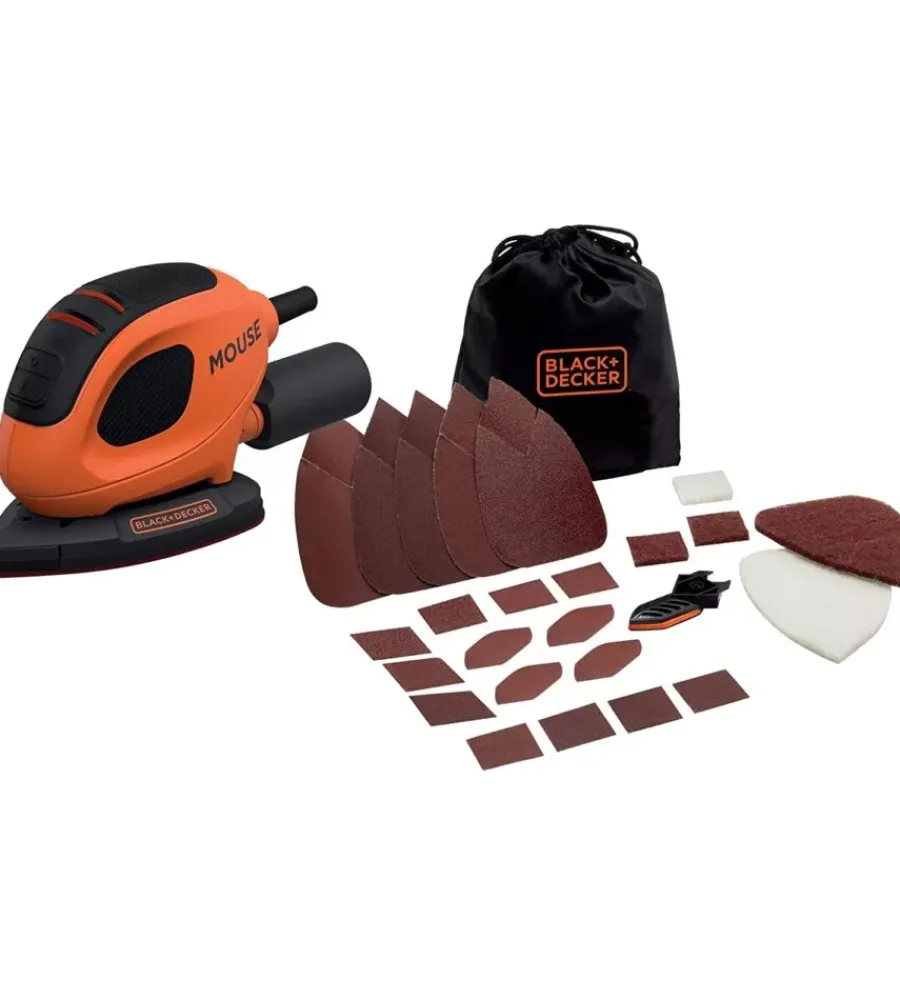 Black+Decker Levigatrici|Levigatrice mouse multifunzione "bew230bc" 55 w e accessori