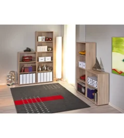 Librerie|Libreria 4 livelli in laminato rifinito rovere, 60x145x30 cm