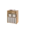 Librerie|Libreria 2 livelli in laminato rifinito rovere, 60x75x30 cm