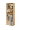Librerie|Libreria 5 livelli in laminato rifinito rovere, 60x180x30 cm