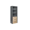 Librerie|Libreria 3 ripiani e 3 cassetti grigio e quercia, 68,6x41,6x190 cm