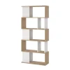 Libreria 5 ripiani "labirinto" bianco quercia 80x29,5x173,5 cm Librerie