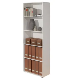 Librerie|Libreria 5 ripiani laminato bianco, 60x180x30 cm