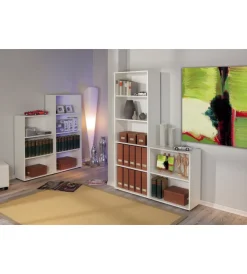 Librerie|Libreria 5 ripiani laminato bianco, 60x180x30 cm