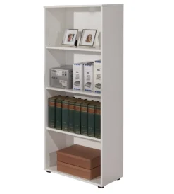 Librerie|Libreria 4 ripiani laminato bianco, 60x145x30 cm