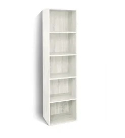 Librerie- Libreria 4 ripiani "ready 2" rovere bianco 40x29x172 cm