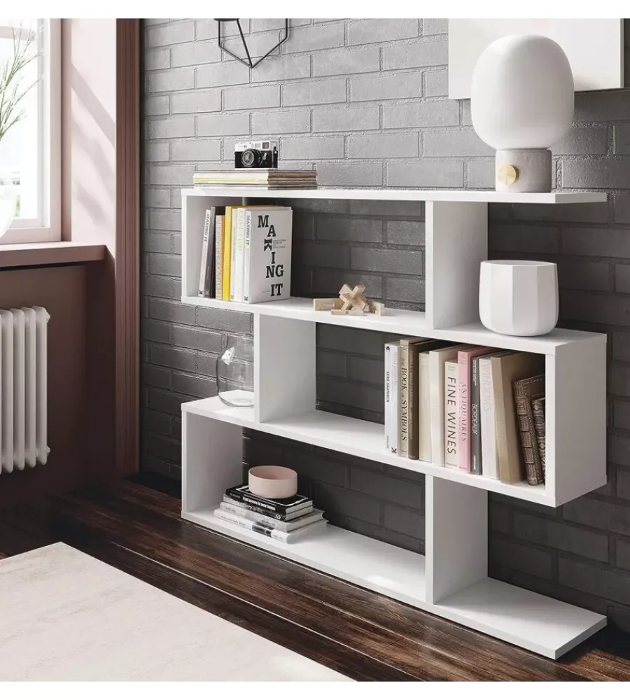 New Libreria "athena" bianco lucido, 110x25x97 cm Librerie