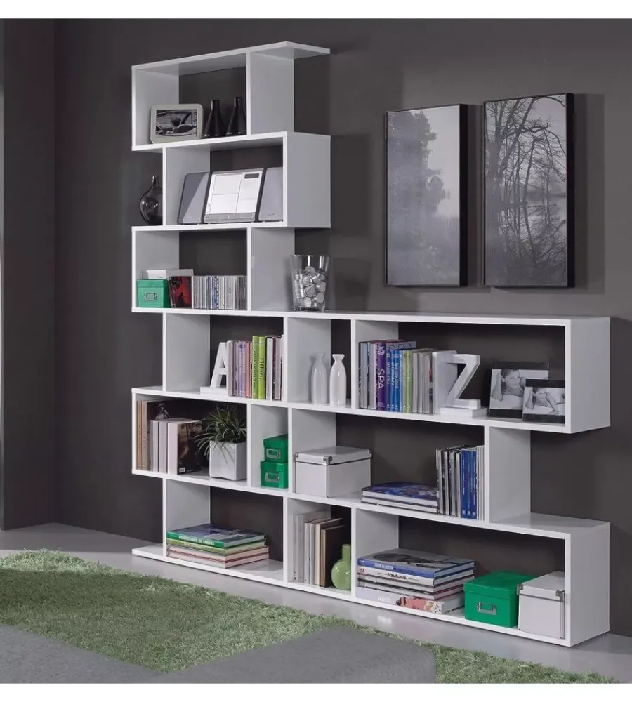 New Libreria "athena" bianco lucido, 110x25x97 cm Librerie