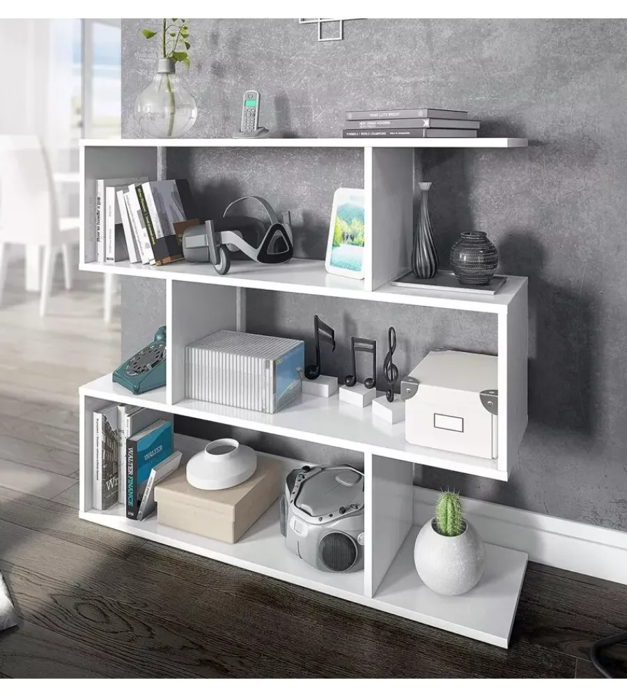 New Libreria "athena" bianco lucido, 110x25x97 cm Librerie