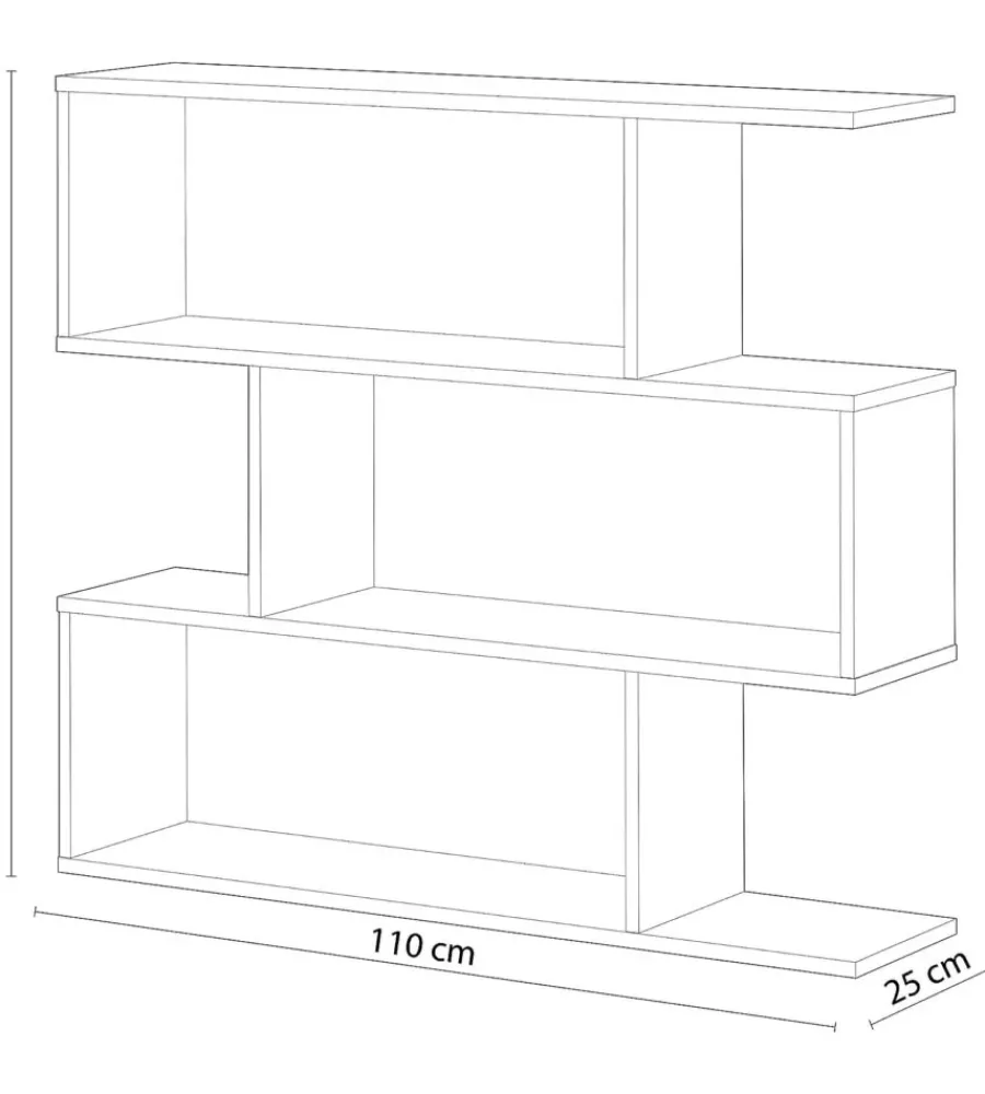 New Libreria "athena" bianco lucido, 110x25x97 cm Librerie